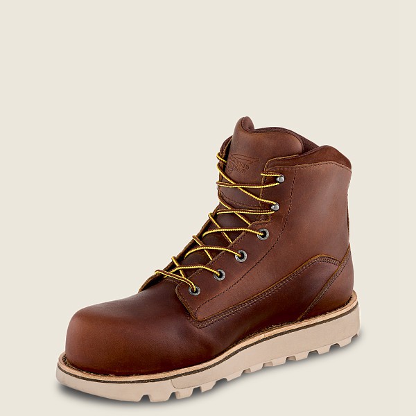 Red Wing Mens Traction Tred Lite - 6-inch Waterproof Toe - Safety Boots Brown - 2486IJLAS